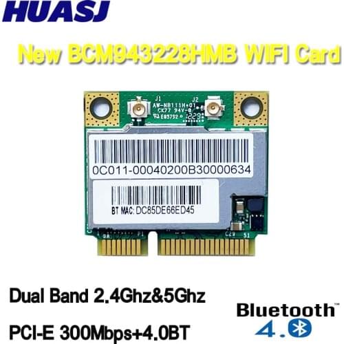New Wireless Card For Broadcom BCM943228HMB BCM43228 Half MINI PCI-E 2.4G/5Ghz 802.11b/g/n WIFI for Bluetooth-compatible 4.0
