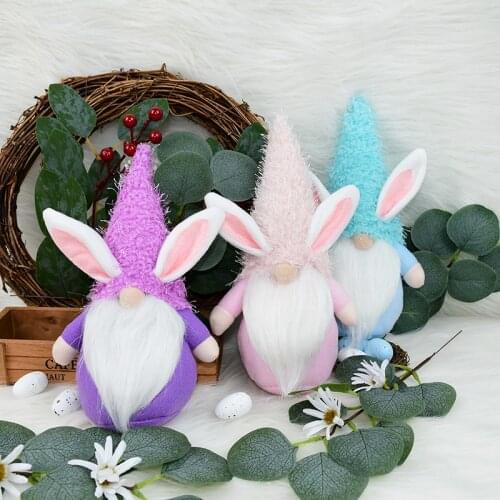 Easter Bunny Doll Cartoon Lovely Eggs Rabbit Happy Easter Gifts for Home Table Ornament Wedding Birthday Party Favors Kids Gifts