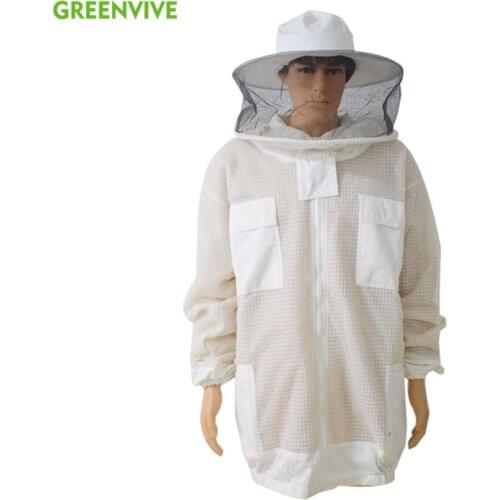 Beekeeping Ventilated Jacket Professional Anti Bee Suit 3 Layer Air-through Protective Clothing Bee Suit with Removable Hat
