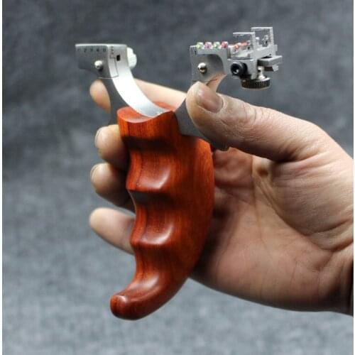 New Titanium Slingshot Sight Flat Rubber Bands Wood Handles Stainless Steel Outdoor Sports New Catapult Outdoor Hunting Crossbow
