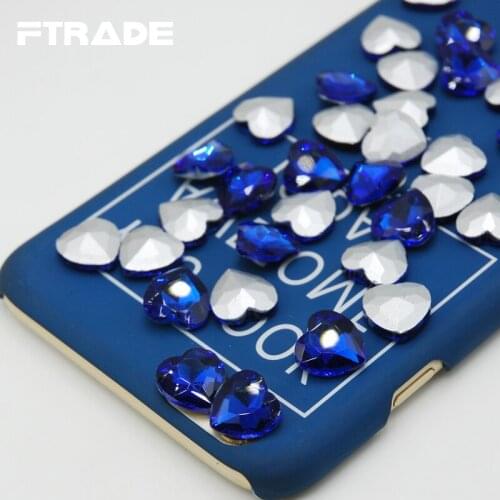 Heart Shape 6mm~27mm Sapphire/Blue Color Glass Faceted Point Back Rhinestones For DIY Jewelry Making Free shipping