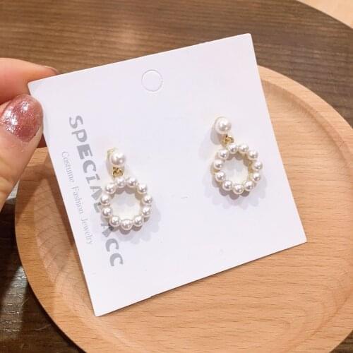 S925 Sterling Silver Earrings Pearl Hollow Circle Stud Elegant Jewelry Exquisite Design Engagement Eternal Jewelry