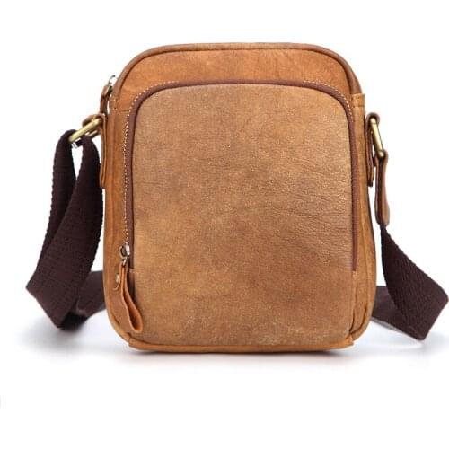 Male Shoulder Bag Genuine Leather Crossbody Bags For Man Retro Messenger bag Cowhide Crazy Horse purse Anti-theft Business bag