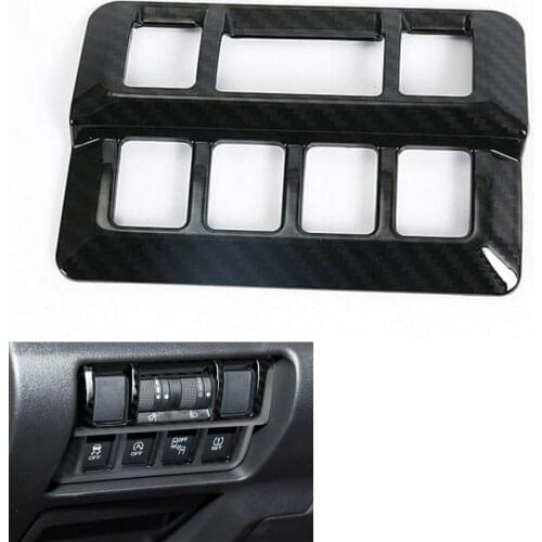 YAQUICKA Car Headlight Lamp Switch Button Frame Trim Cover Styling Sticker For Subaru XV 2018 Decal Accessories Carbon Fiber ABS