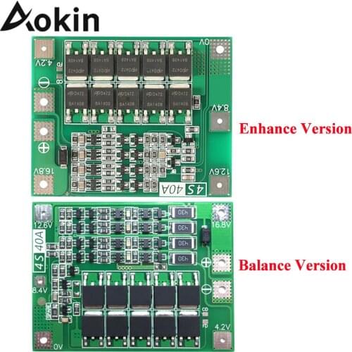 Aokin 4S 40A Protection Board Li-ion Lithium Battery 18650 Charger pcb bms Prote For Drill Motor 14.8V 16.8V Enhance/Balance