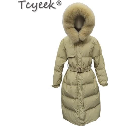 Womens Jacket Woman Winter White Duck Down Coat Female Real Fox Fur Hooded Down Parkas Womens Clothing 2020 Thick Warm Coats 1