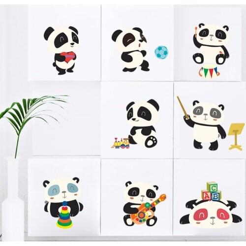 ZOOYOO Cute Panda Kindergarten Quality PVC Cartoon Wall Sticker Home Child Baby Room Decoration Sticker Environmentally Friendly