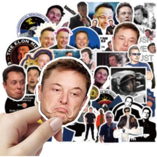 10/50/100Pcs Funny Elon Musk Meme Stickers Scrapbook Graffiti Laptop Suitcase Skateboard Notebook Phone Cartoon Stickers Decals