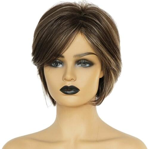 10 inch Silky Natural Looking Short Straight Wigs for Women Pixie Cut Wig for Women Natural Short Hair Wigs