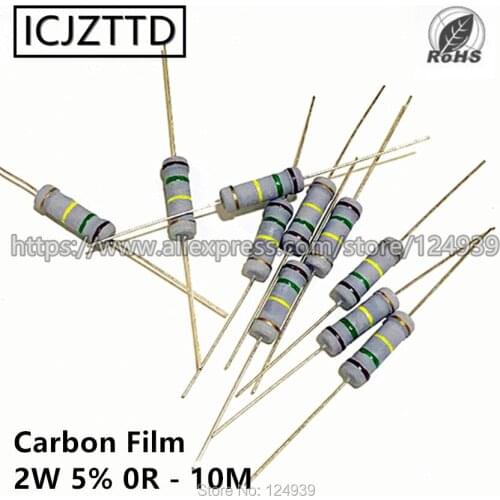 10pcs 2w 5% 2W Carbon Film Resistor 5% 360K 390K 430K 470K 510K 560K 620K 680K 750K 820K 910K 1M 1.2M 1.5M 1.8M 2M 2.2M 2.4M