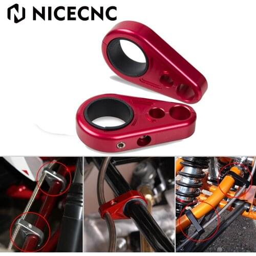 2PCS CNC ATV A-Arm Brake Line Clamps For Polaris Sportsman 300 400 450 500 RZR Ranger For Yamaha Raptor Grizzly For Honda TRX
