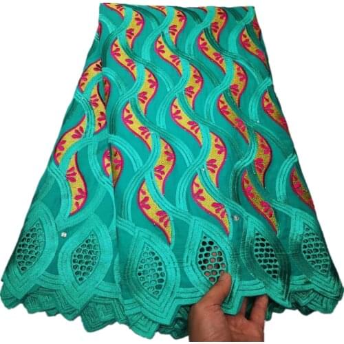 2021 Latest African Lace Fabric Hot Embroidery Swiss Voile Lace In Switzerland Dubai Nigerian Cotton Swiss Lace Fabric YC-150