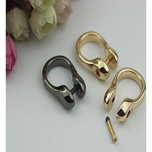6 PCS/lot) metal plating processing shoulder strap button side removable screws activity D handbags decorative accessories