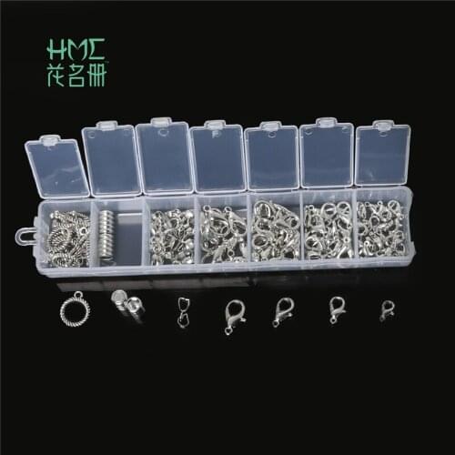 White K Color About 96 Buckle Mixed Type Package For Making Bracelet Necklace Earring Jewelry Findings Accessories Manual DIY
