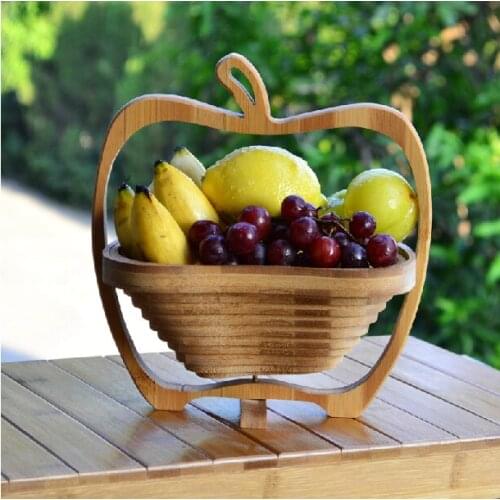 Free shipping Novelty item folding fruit bamboo basket home storage wholesale 30pcs