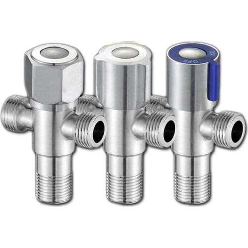 Free shipping Brushed surface bathroom angle valve with dual hole basin faucet angle valve of T-Cock bathroom angle valve