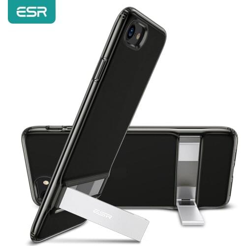 ESR Case for iPhone 12/11 Pro Max for iPhone SE 2nd/8/7 Plus/X XS XR TPU Bumper Stand Case Metal Kickstand Vertical Cover Case