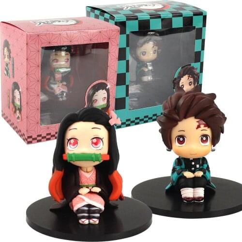 Anime Demon Slayer: Kimetsu no Yaiba character Figure Kamado Tanjirou Kamado Nezuko PVC Action Figure Model Doll Toys Gifts