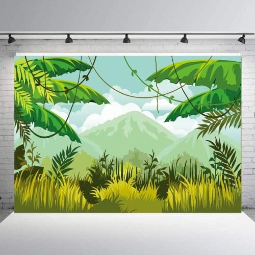 BEIPOTO Jungle Safari Backdrop Forest Kids Green Photography Background Birthday Decor Party Photo Shoot Floral Baby Shower