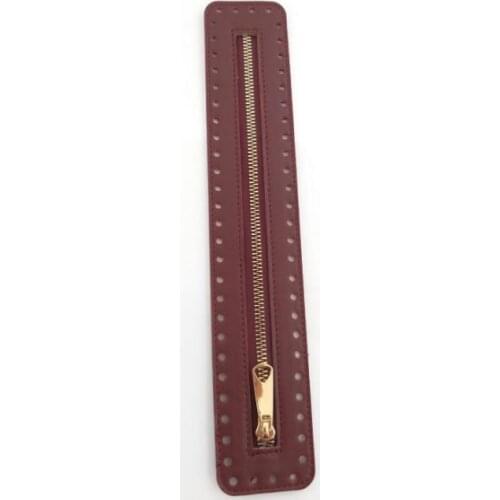 Skinned Zipper New Model Burgundy 30 cm Light Gold