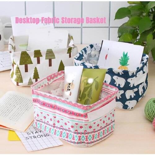 Linen Desktop Storage Basket Waterproof Toy Sundries Storage box Cosmetic Underware high quality Storage Organizer Home storage