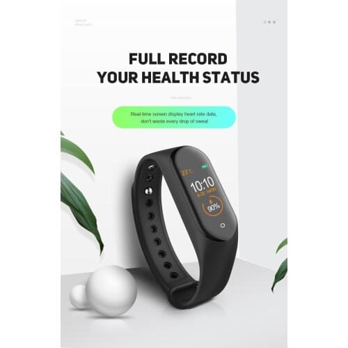 M4 New Smart band Color Screen Dynamic Heart Rate Monitor Wristband 20 Meters Waterproof Sport fitness Pedometer Bracelet