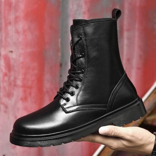Men Boots Spring Autumn Ankle Boots Genuine Leather Shoes Man Punk Casual Riding Equestr Military Boots Motorcycle Botas Hombre