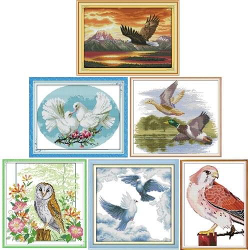 Dove Of Peace&Eagle DIY Cross Stitch Kits Counted 11CT14CT Printed Pattern Crafts DMC Handmade Sewing Needlework Embroidery Sets