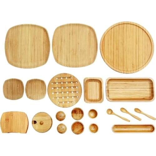 Bamboo serving set breakfast set B2665 21 Piece Mocha. Set