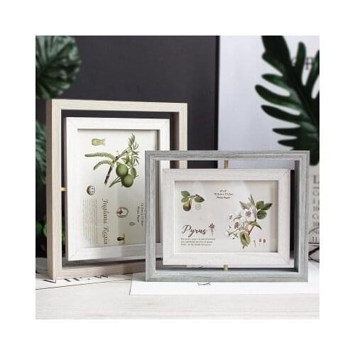 6 inch 7 inch Creative rotating photo frame set horizontal and vertical universal double-sided desk photo frame Nordic frame