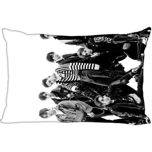 New Custom EXO Printing pillowcover Two sides Standard Satin Silk Soft Rectangle Pillowcases zipper More size