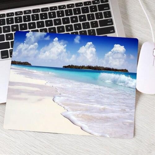 Beach Waves Palm Landscape New Computer Mouse Pad Lovely Gamer Natural Rubber Anti-slip Art Carpet Office Decoration MousePad