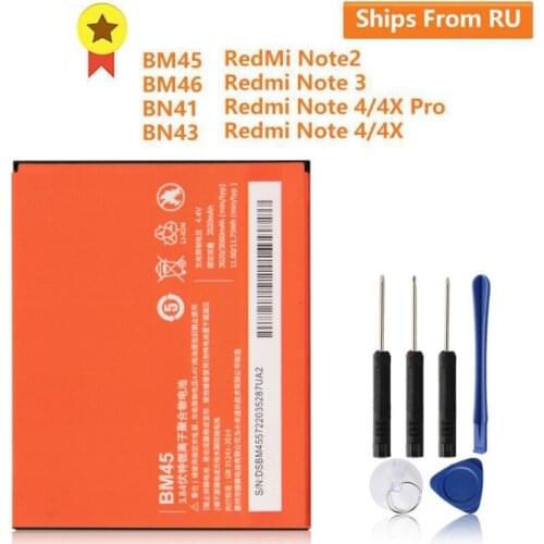 XiaoMi Original Replacement Battery BM45 BM46 BN41 BN43 For Xiaomi Redmi Note 2 Battery Redmi Note 3 Pro Battery Redmi Note 4 4X