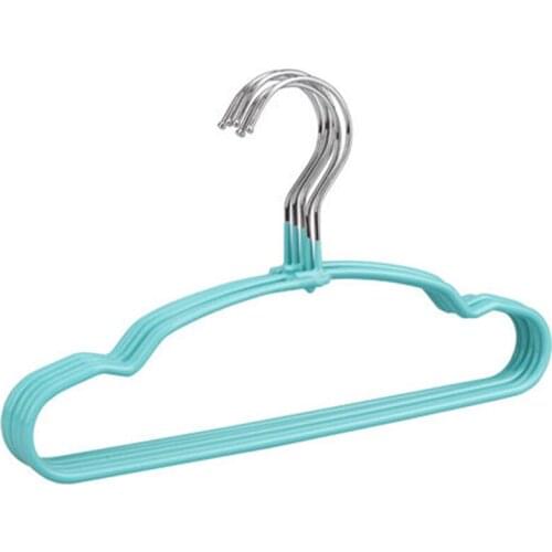 30cm 20pcs/lot Plastic Clothes Hangers Non-slip Baby Hanger PVC Coating Hanger for Children Bold Metal Kids Clothing Rack