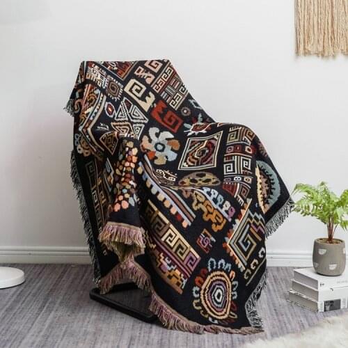 Aggcual Bohemian throw blanket Double sided jacquard sofa blanket cover multifunctional sofa towel Bedspread Picnic mat rug XT99