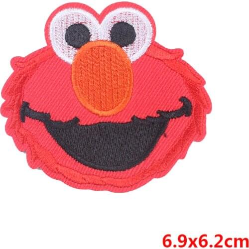 Prajna Sesame Street Patch Embroidered Patches For Clothing Iron On Patches On Clothes Stripe Anime Patch Elmo Cookie hippie
