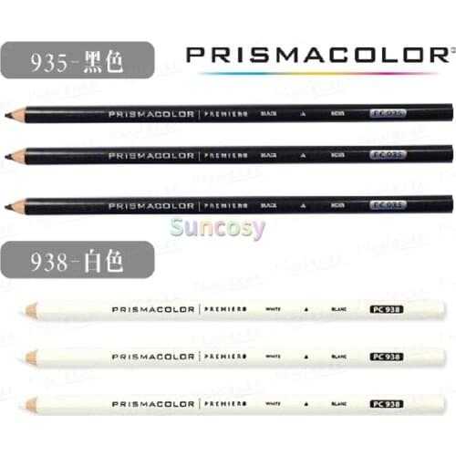 Prismacolor Professional Highlight pencil, PC1077 PC935 PC938 Black White Blender Colored Pencil, Graphite Artist Drawing