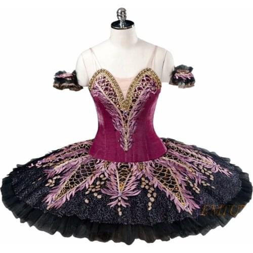 Adult Professional Tutu Purple Black Classical Ballet Tutu Costume Women Ballet Stage Costume Perofrmance Platter Pancake Tutus