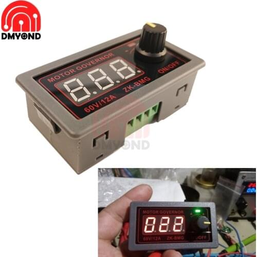 DC 9-60V 12V 24V 12A 20KHz 500W Adjustable PWM Motor CNC Speed Controller DC Motor Controller Digital Display Governor Switch