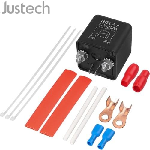 Justech 12V 200A Battery Cut-Off Relay Caravan Car Motorcycle Vehicle Auto Relay Set For Open/Close Circuit