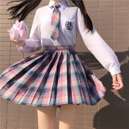 School Uniform Anime Skirt Japanese Korean JK Suit Woman Harajuku High School Cosplay Costumes Student Girls Pleated Skirt Suit