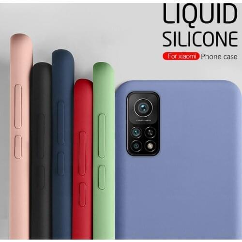 For Xiaomi Mi 10T Pro Case Liquid Silicone Matte Soft Phone Cover Xiomi 10 T Lite Mi10T Light T10 5G Plain Colorful Bumper Coque