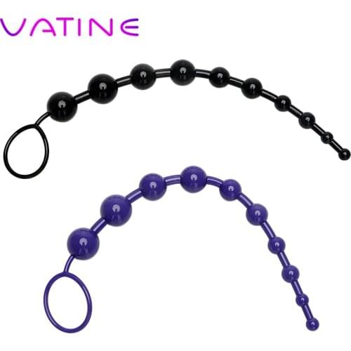 VATINE Long Anal Bead Butt Plug Protate Massage Silicone Sex Products Sex Toys for Men Women Gay Anal Stimulator Adult Products