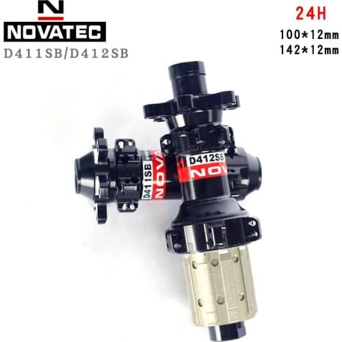 Novatec D411SB D412SB 12*100mm 142mm 24H 10/11S Disc Brake Bike Hubs Quick Release Or Thru Axle Road Bicycle Wheel Freehub