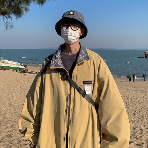 Wind Harajuku wind wear coats on both sides mens Korean version fashion ins couple spring and autumn student tide jackets