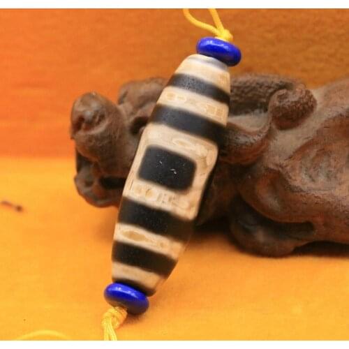Magic Power Tibetan Old Agate Heaven&Earth Harmonious Totem dZi Bead 42MM Amulet Amulet Amulet Talisman LKbrother
