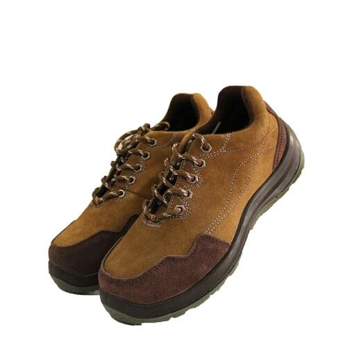 Brown cowhide safety protective shoes anti-pierce anti-smash steel toe safety protection breathable and comfortable work shoes