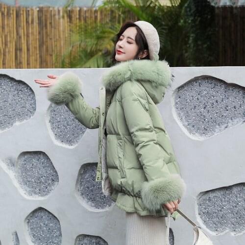 Women Winter Jacket Cotton Padded Warm Thicken Big Fur Collar Ladies Long New Coats Parka Womens Jackets