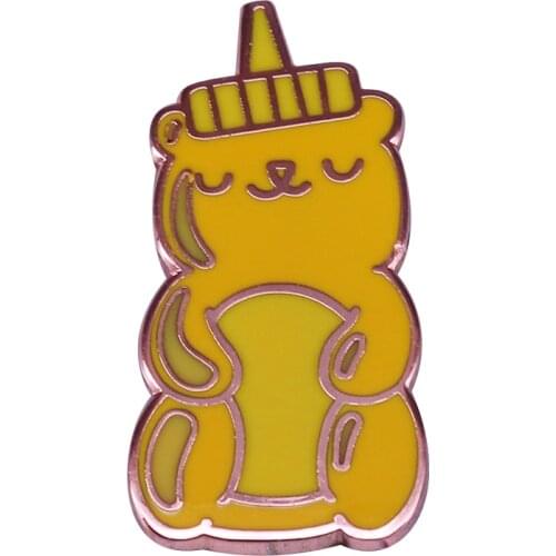 Cute honey bear hard enamel pin sweet little gift for kids girls