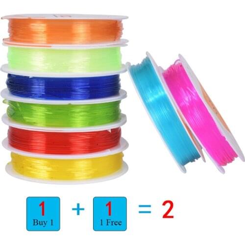 1 Roll 0.5-1.0mm Colorful Transparent Crystal Elastic Beading Rope Cord Thread String For DIY Necklace Bracelets Jewelry Making